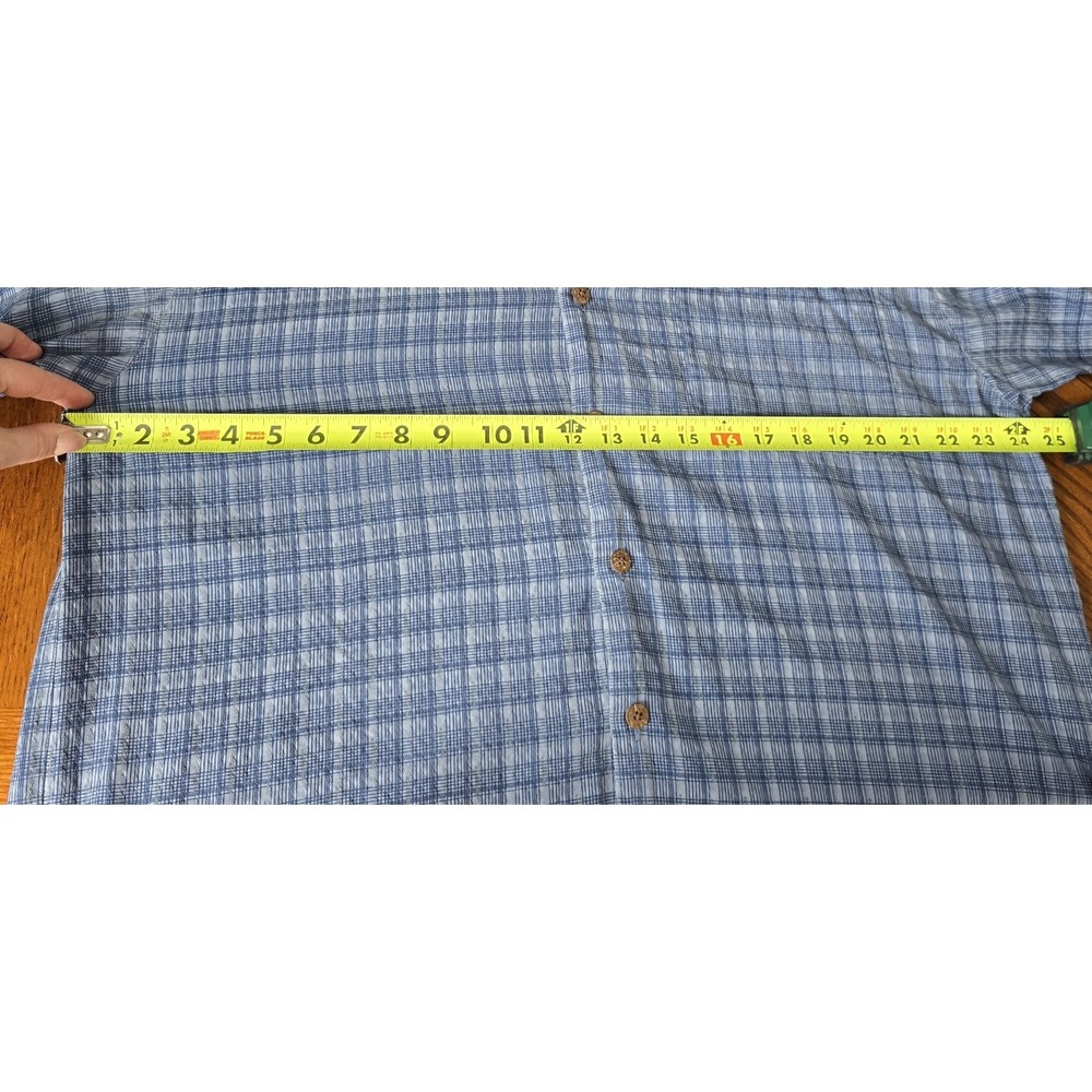 Tommy Bahama Mens Blue 100% Silk Geometric Short Sleeve Button Down Shirt XLarge - Picture 14 of 14